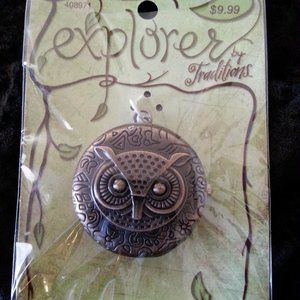 explorer by Traditions Owl Pocket Watch *NEW* Timepiece Antique Vintage Inspired